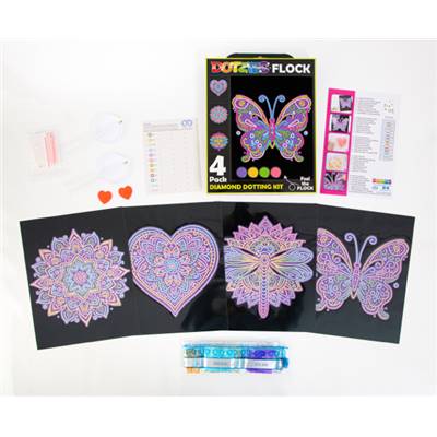 KIT BRODERIE DIAMANT DOTZIES FLOCK - 4 MANDALAS