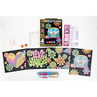 KIT BRODERIE DIAMANT DOTZIES FLOCK - 4 PEACE & LOVE