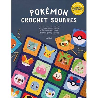 POKEMON CARRES AU CROCHET - 30 GRANNY SQUARES VERSION POKEMON