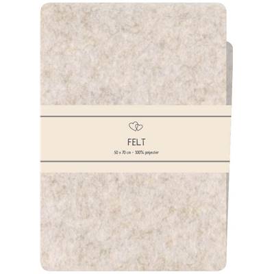 COUPON FEUTRINE POLYESTER 50 X 70 CM - BEIGE