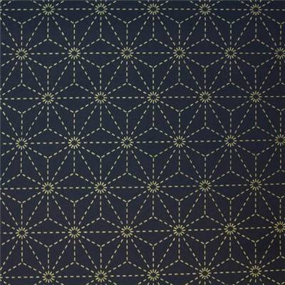 TISSU SASHIKO IMPRIME - 110 CM - COTON - MINI 5 M - COL 3 MARINE