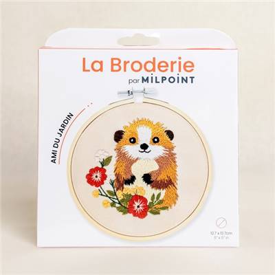 KIT BRODERIE AVEC TAMBOUR 15 CM - AMI DU JARDIN