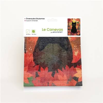 CANEVAS IMPRIME BLANC - DESSIN 30 X 40 CM - EMERAUDE D'AUTOMNE