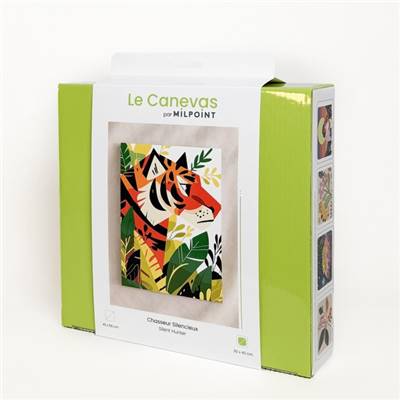 KIT CANEVAS COMPLET - DESSIN 30 X 40 CM - CHASSEUR SILENCIEUX