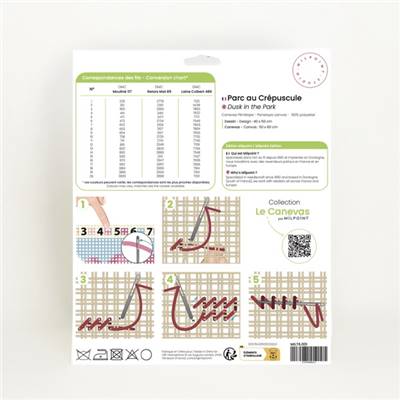 CANEVAS IMPRIME BLANC - DESSIN 40 X 50 CM - PARC AU CREPUSCULE