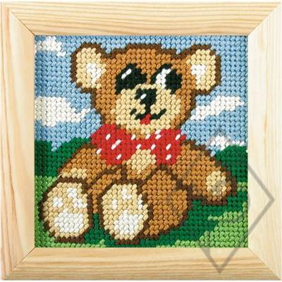 KIT CANEVAS 10,5 X 10,5 CM + CADRE - OURSON ASSIS