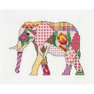 KIT POINT DE CROIX PATCHWORK ELEPHANT (A)