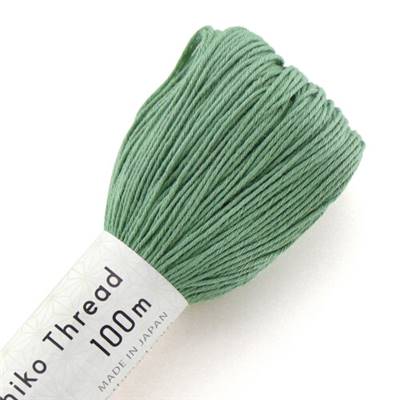 FIL SASHIKO UNI - COL 117 - EUCALYPTUS - LOT DE 3 ECH. DE 100 M