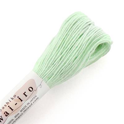 FIL SASHIKO PASTEL UNI - COL A3 - MENTHE PASTEL - LOT 6 ECH. DE 40 M