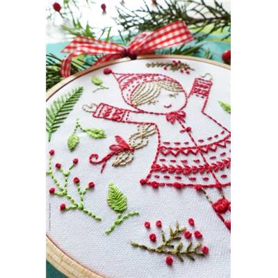 CHRISTMAS GIRL - KIT BRODERIE 16X16CM - TAMBOUR NON INCLUS - TAMAR NY