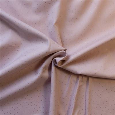 VOILE IMPRIME METALLISE COTON BIO -150 CM - POIS DORES FOND ROSE