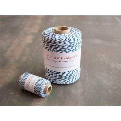 GROSSE BOBINE FICELLE BICOLORE BLANC-MARINE - 150 M - 200 G