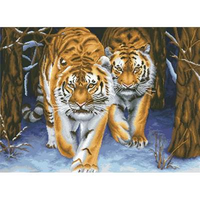 NO COUNT CROSS STITCH - LES TIGRES