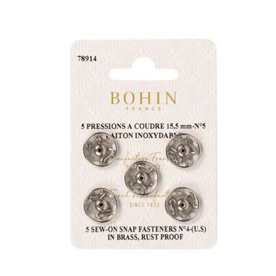 BOUT.PRESSION A COUDRE ARGENT 30MM - BLISTER DE 2