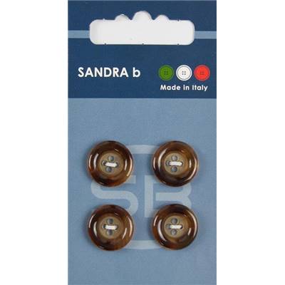 Carte 4 boutons polyester Tartaruga 4 trous - 15 mm - Tortue