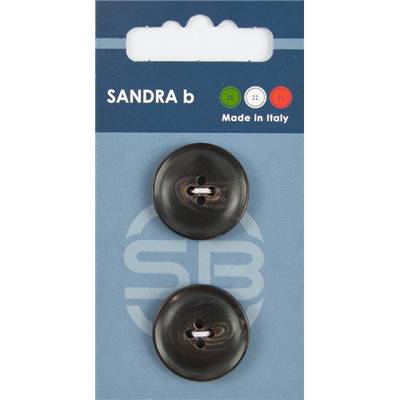 Carte 2 boutons polyester Nobu 4 trous - 23 mm - Marron foncé