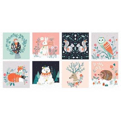 TISSU DASHWOOD STUDIO - WINTERWOOD PANNEAU - COTON / METAL 110 CM