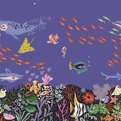 TISSU DASHWOOD STUDIO - AQUATIC PARADISE 2099 - COTON - 110 CM 