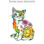 KIT BRODERIE DIAMANT - LE CHAT FLEURI