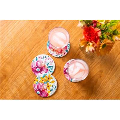 KIT BRODERIE DIAMANT 4 SOUS-VERRES - MODERN FLORALS