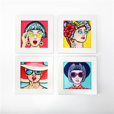 KIT BRODERIE DIAMANT MINI DOTZ - MODERN WOMEN - PACK 4 DESSINS