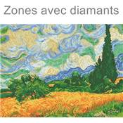 KIT BRODERIE DIAMANT - CHAMP DE BLE AVEC CYPRES - VAN GOGH