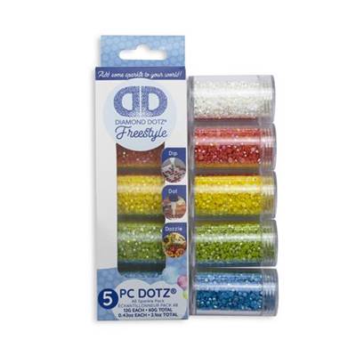 PACK ASSORTIMENT STRASS DIAMOND DOTZ - 5 COULEURS AB BRILLANTES