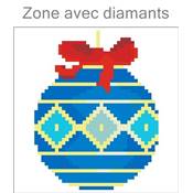 KIT BRODERIE DIAMANT COUSSIN NOEL - BOULE BLEUE DE NOEL