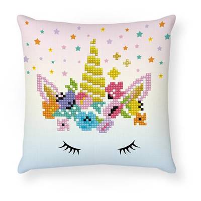 KIT BRODERIE DIAMANT COUSSIN - LA LICORNE CLOWN