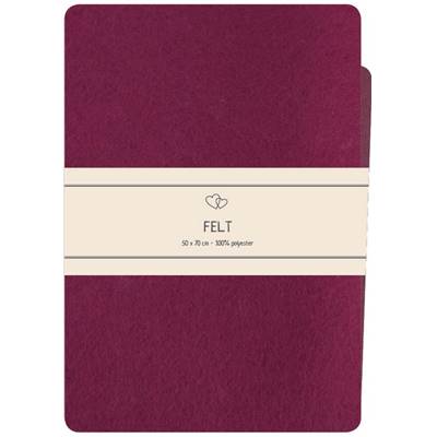 COUPON FEUTRINE POLYESTER 50 X 70 CM - ROSE FONCE