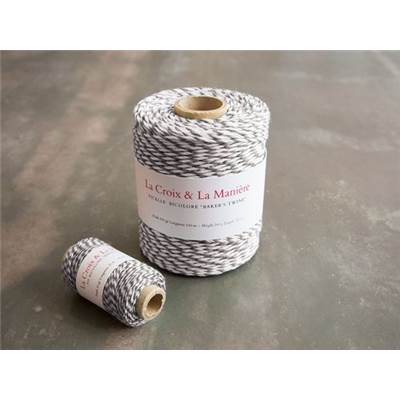 GROSSE BOBINE FICELLE BICOLORE BLANC - GRIS - 150 M - 200 G