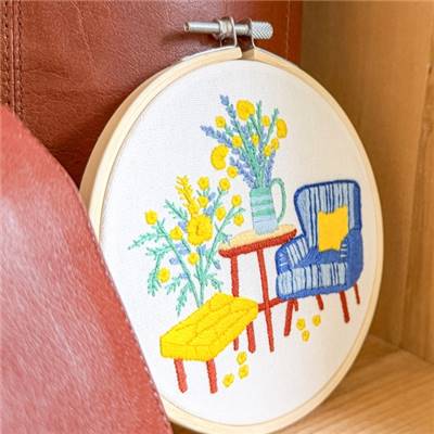 KIT BRODERIE AVEC TAMBOUR 15 CM - COIN COSY
