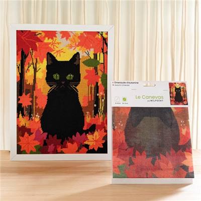 CANEVAS IMPRIME BLANC - DESSIN 30 X 40 CM - EMERAUDE D'AUTOMNE