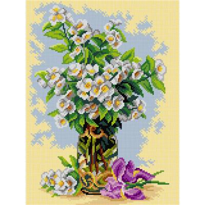 CANEVAS BLANC - OR3507J - 30X40CM - FLEURS D'ETE D'APRES DE LONGPRE