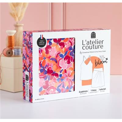 COFFRET L'ATELIER COUTURE - TOP AVA OU JUPE LISA AU MOTIF BLOOM