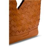 SAC À MAIN SHOPPER ENTRECROISÉ EN CUIR MUUD - DOSY - WHISKY