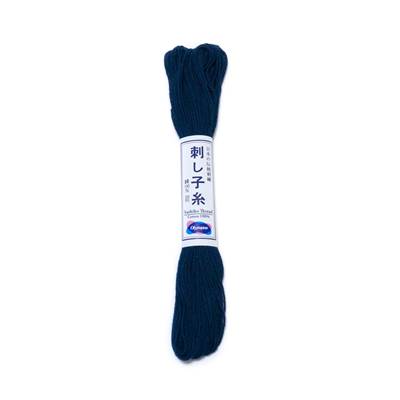 FIL SASHIKO UNI - COL 11 - BLEU MARINE - LOT DE 6 ECH. DE 20 M