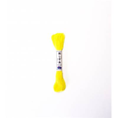 FIL SASHIKO UNI - COL 29 - JAUNE POUSSIN - LOT DE 6 ECH. DE 20 M