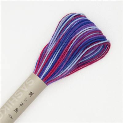 FIL SASHIKO MULTICOLORE - COL 76 - VIOLET - LOT DE 6 ECH. DE 20 M