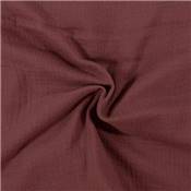 DOUBLE GAZE UNIE COTON BIO - 135 CM - CASSIS