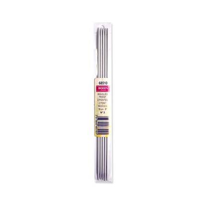 AIGUILLES A TRICOTER ALUMINIUM 2 POINTES 19 CM N°3 ETUI DE 5