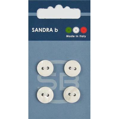 Carte 4 boutons polyester avec trous River SB - 12,5 mm - Blanc