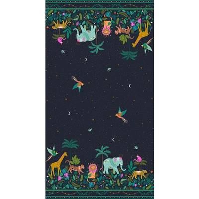 TISSU DASHWOOD STUDIO - JUNGLE LUXE 2233 - COTON+METAL - 110 CM 