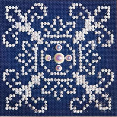 KIT BRODERIE DIAMANT - BLANC SUR BLEU