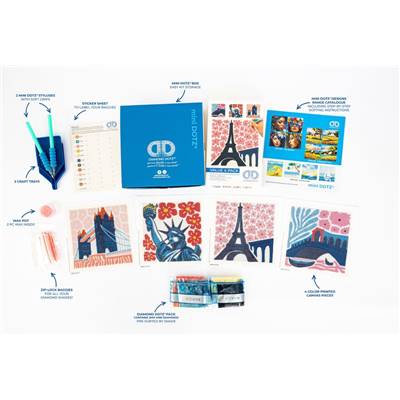 KIT BRODERIE DIAMANT MINI DOTZ - MONUMENTS HISTORIQUES -PACK DE 4 