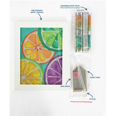 KIT BRODERIE DIAMANT DOTZ - CITRUS SPLASH AVEC CADRE