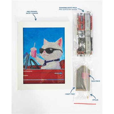 KIT BRODERIE DIAMANT DOTZ - CONVERTIBLE CAT AVEC CADRE