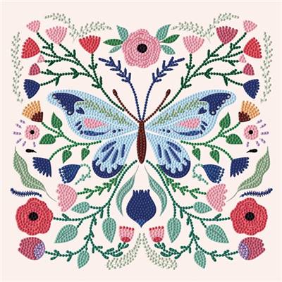 KIT BRODERIE DIAMANT DOTZ - FLORAL FLUTTER AVEC CADRE