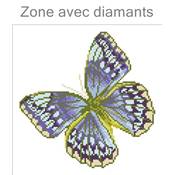 KIT BRODERIE DIAMANT - FLEURS ET PAPILLON ARGENT