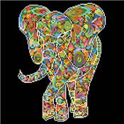 KIT BRODERIE DIAMANT - ELEPHANT KALEIDOSCOPE